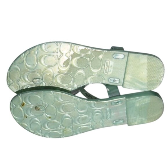 COACH Womens Paisley Jelly Sandals Floral Embellishments Buckle Strap Size 7B - Picture 15 of 16
